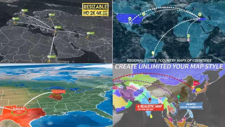 Videohive World Map Connetction Kit Free