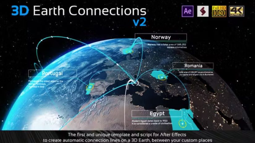 Videohive 3D Earth Connections V2 Free