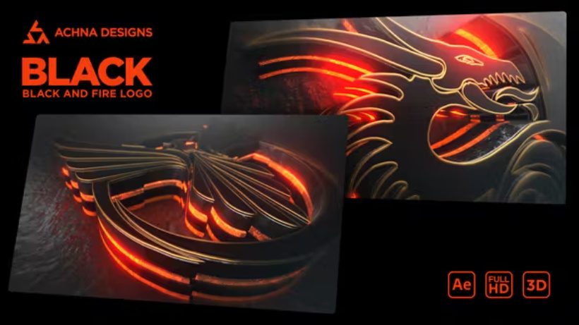 Videohive Black Epic And Fire Logo Free