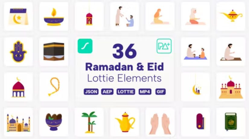 Videohive Ramadan & Eid Lottie Elements Free