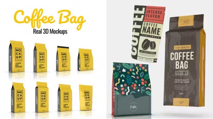 Download Coffee Bag Real 3D Mockups – Videohive  Free