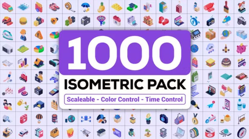 Videohive 1000+ Isometric Icons Pack