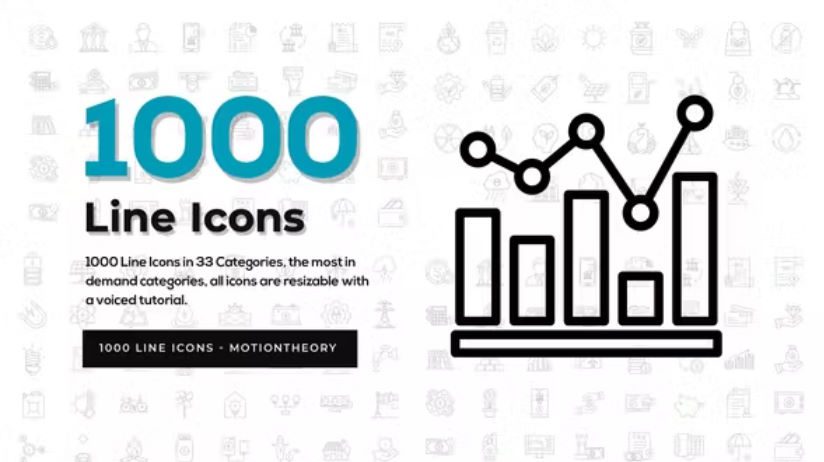 Videohive 1000+ Line Icons Pack -