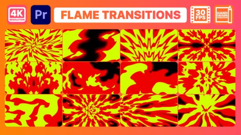 Videohive Flame Transitions | Premiere Pro MOGRT Free