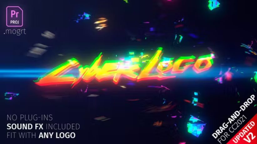 Videohive Glitch Cyber Logo Mogrt