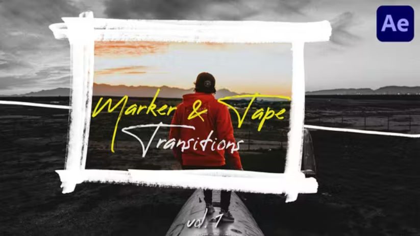 Videohive Marker & Tape Transitions Vol. 1