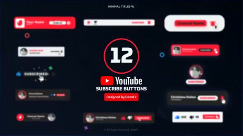 Videohive Youtube Subscribe Buttons Pack -