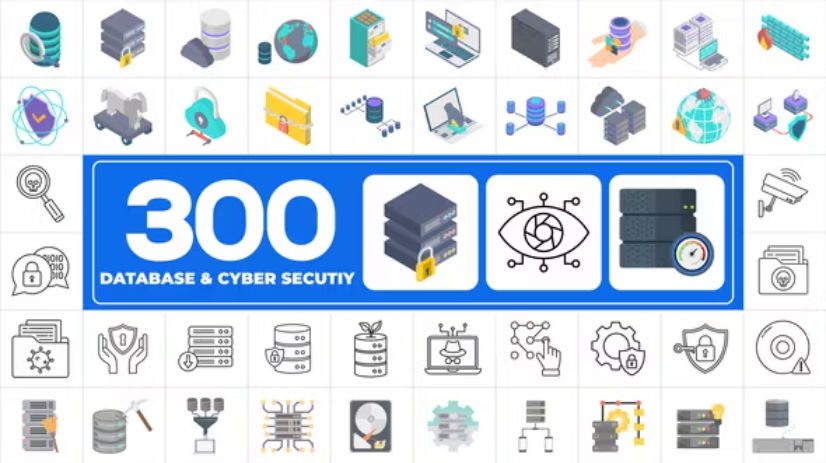 Videohive 300 Icons Pack – Cyber Security Free