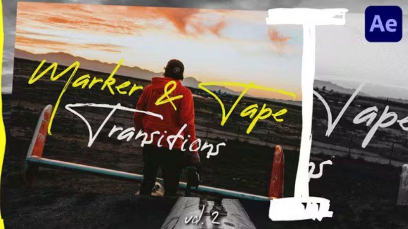 Videohive Marker & Tape Transitions Vol. 2