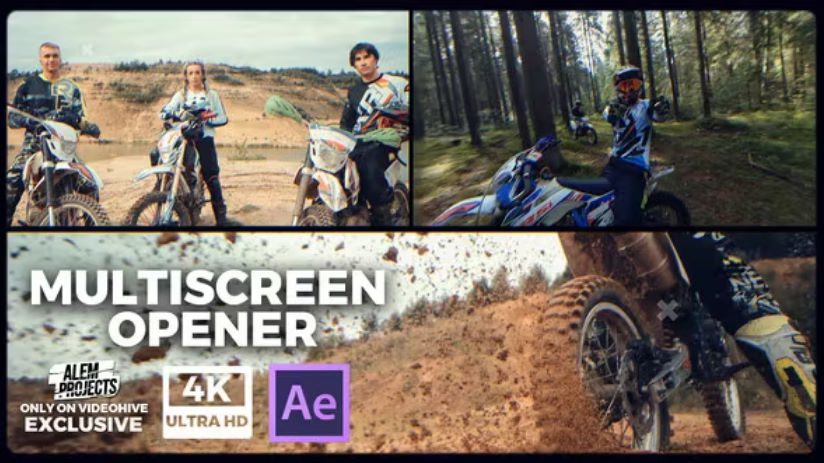 Videohive Multiscreen Opener - Split Screen Intro - Dynamic Sport Opener