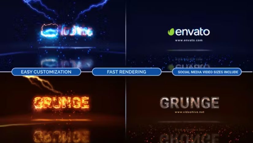 Videohive Lightning Storm Electricity Logo + Sound Effects