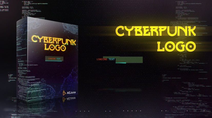 AEJuice Cyberpunk Glitch Logo Animation