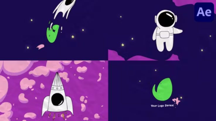 Videohive Spaceman Logo Opener for After Effects Free