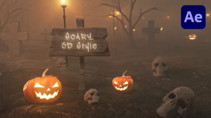 Videohive Scary Halloween 3D Logo Intro Free