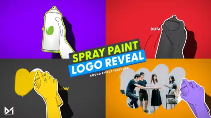 Videohive Spray Pain Reveal – Logo Image and Video Free