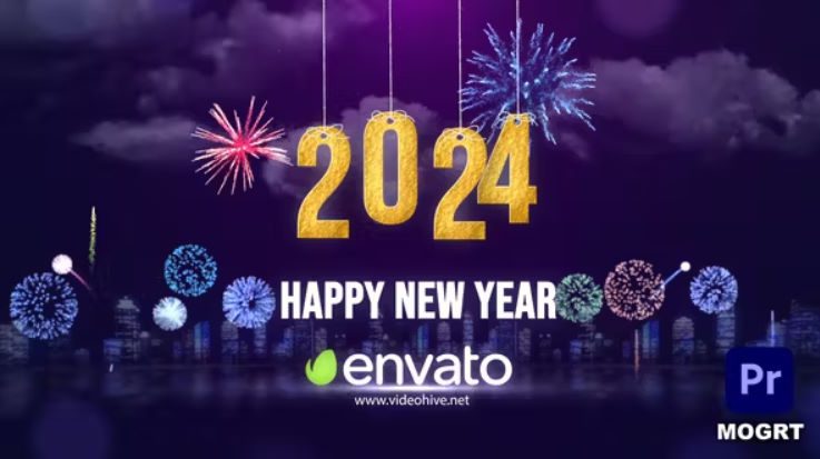 Videohive Happy New Year Wishes 2024 MOGRT Free