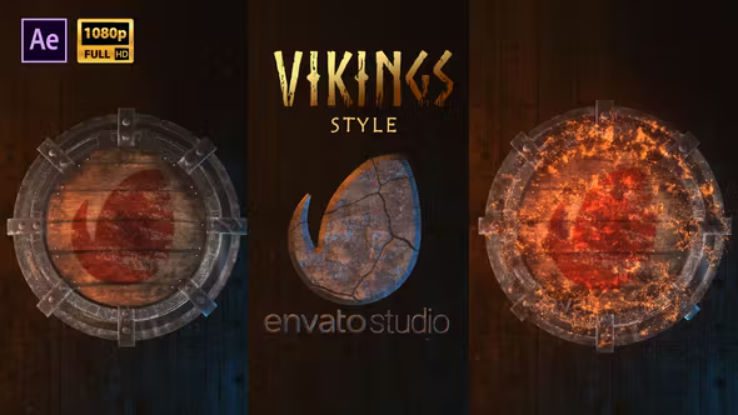 Videohive Vikings Style Cinematic Shield Logo Reveal Free