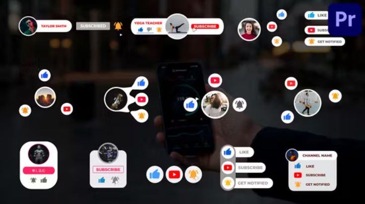 Videohive Youtube Buttons Pack for Premiere Pro Free
