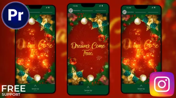 Videohive Christmas Wishes Instagram Stories || Xmas Stories MOGRT Free