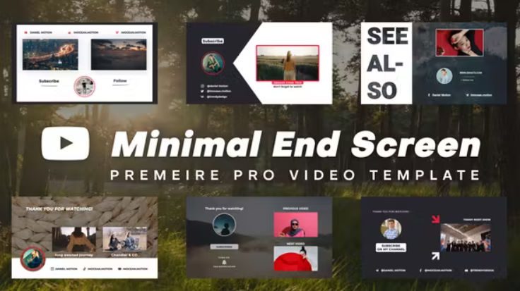 Videohive Minimal End Screens | Premiere Pro Free