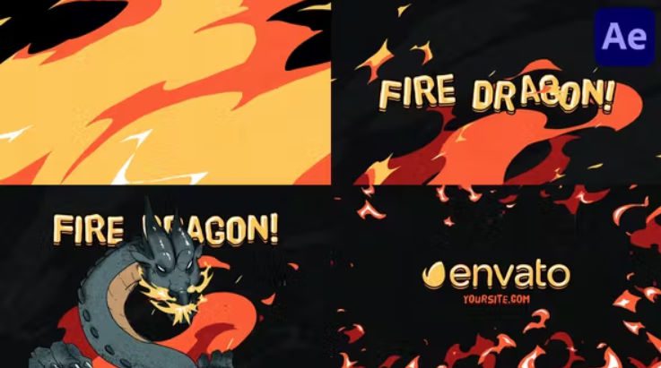 Videohive Fire Dragon Logo for After Effects Free