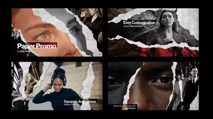 Videohive Torn Paper Promos Video Template Free