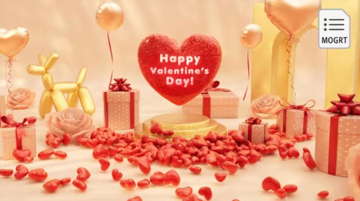 Videohive Valentine Day 3D Logo Intro – MOGRT Free