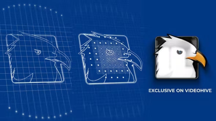 Videohive Blueprint Grid Logo Reveal 2