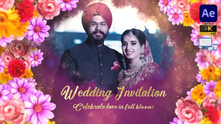 Videohive Indian Wedding Invitation Floral Slideshow Free