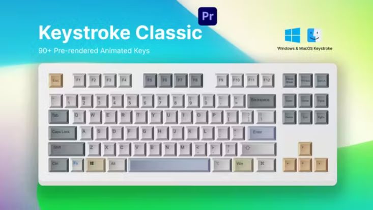 Videohive Keystroke | Hotkeys MOGRT –  Free