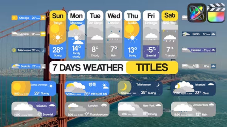 Videohive 7 Days Weather Titles for FCPX Free